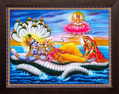 SAI BALAJI ACRALICS Vishnu bhagwan lakshmi mata photo Religious Frame