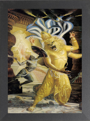Nuoshopping LORD NARSIMHA/LAXMI NARSIMHA SWAMY/NARASIMHAR NARSINGH DEV Religious Frame