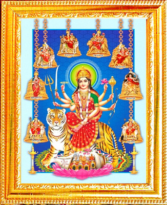 SUNINOW 5D Durga maa photo frame ( 12 x 16 inch ) Religious Frame