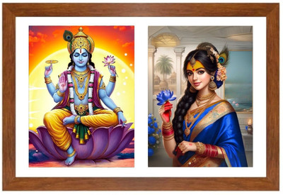 HitechMart Lord vishnu and rukmini Photo Frame Religious Frame