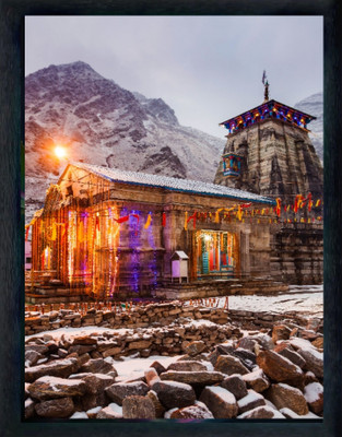 SL GIFTS KEDARNATH TEMPLE PHOTO FRAME SIZE ;9X12 INCH WALL HANGING Religious Frame