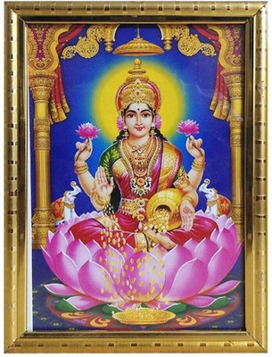 VJ ENTERPRISES Goddess Lakshmi Photo Frame for Pooja Room and Wall Hanging Religious Frame