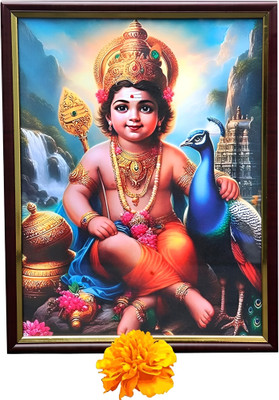 SL GIFTS Religious Lord Morden Murugan photo frame A4 9x12 size wood wall photo frame Religious Frame