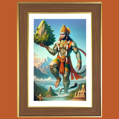 HitechMart Lord Hanuman Photo Frame 10x14 Inches Religious Frame