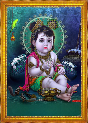 Darsh Craft Kanha Ji /Bal Gopal/Little Krishna.Krishna Religious Frame