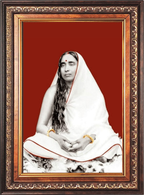 HitechMart Sri Maa Sarada Devi Color Photo frame 14x18 Inch Religious Frame