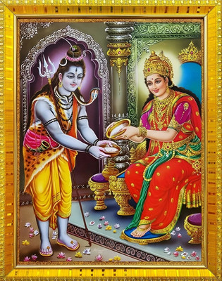 SL GIFTS Annapurna Maa photo frame A4 8X10 SIZE WOOD WALL PHOTO Religious Frame