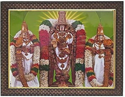 VJ ENTERPRISES Lord Tirupati Balaji Venkateswara Lakshmi Padmavati Photo Frame Religious Frame