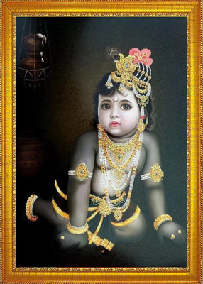 Darsh Craft Kanha Ji /Bal Gopal/Little Krishna.Krishna Religious Frame