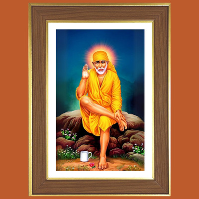 HitechMart Lord Sai Baba Photo Frame 12x16 Inches Religious Frame