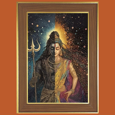 HitechMart Lord Shiva Photo Frame 14x18 Inches Religious Frame