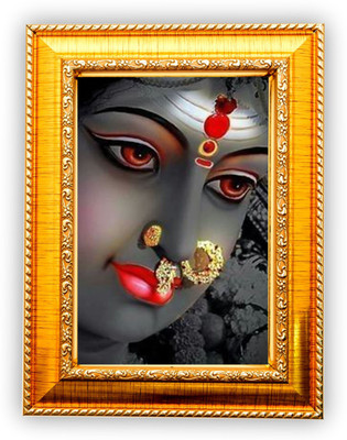 US COLLECTION Durga Maa on Tiger MATA vaishno Devi pindi roop photo frame Photo Frame Religious Frame
