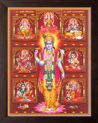 FRAMTASTIC Lord Vishnu , Ram-Shiv Darbar ,Mata Durga ,Krishna ji ,Mata Lakshmi & Saraswati Religious Frame