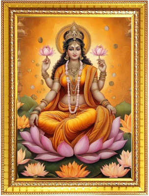 HitechMart Maa LAKSHMI Photo Frame 10x14 Inches Religious Frame