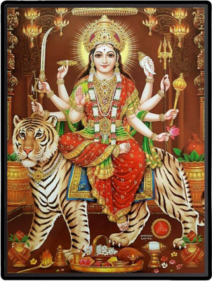 HitechMart Durga Laminated Photo Religious Frame