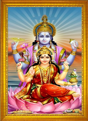 SL GIFTS MAA LAXMI NARAYAN PHOTO FRAME A4 9X12 SIZE WOOD WALL PHOTO FRAME Religious Frame