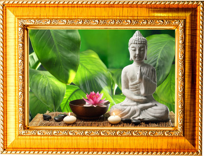 Nuoshopping BUDDHA PHOTO FRAME / LORD BUDDHA PHOTO FRAME/ BUDDHA PURNIMA PHOTO FRAME (8X12) Religious Frame