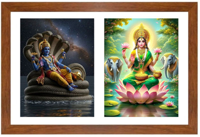HitechMart Lord vishnu and goddess lakshmi Photo Frame Religious Frame