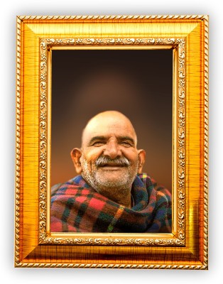 Nuoshopping Nuoshopping Neem Karoli baba black wooden photo frame Religious Frame Religious Frame