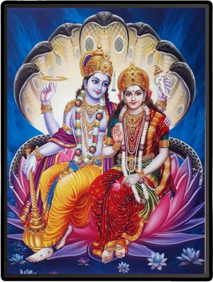 HitechMart Vishnu Lakshmi Laminated Photo Religious Frame