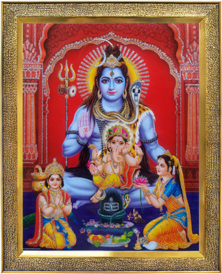 koshtak Shiva Parvati with Ganesh and kartikeya ji/Shiv parivar Religious Frame