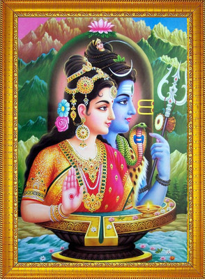 Diyansh Enterprises Shiv Parwati ji Religious Frame