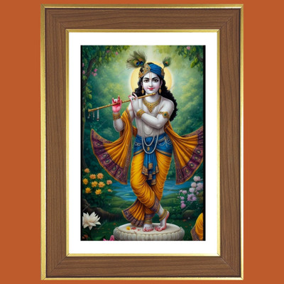 HitechMart God Sri Krishna Murali Photo Frame 14x18 Inches Religious Frame