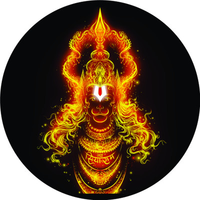 crystalsign Beautiful Hanuman Face LED Photo 12x12 Inches For Home Decoration& Gifting Religious Frame