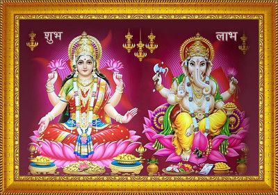 taani creations Laxmi Ganesh Saraswati Religious Frame