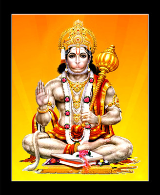 Sunframing Hanuman ji photo frame with laminated sheet . size [ 5x7 inch ] Religious Frame