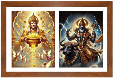 HitechMart Kubera and yama Photo Frame Religious Frame