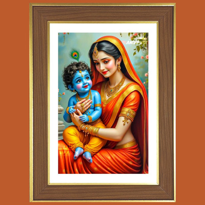 HitechMart Yashoda and Baby krishna Photo Frame 14x18 Inches Religious Frame