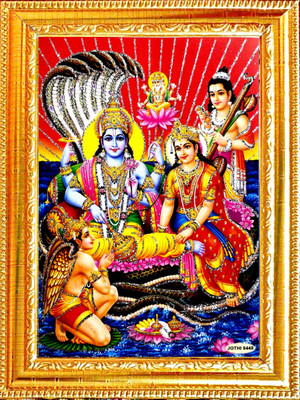 SUNINOW Vishnu laxmi photo frame Religious Frame