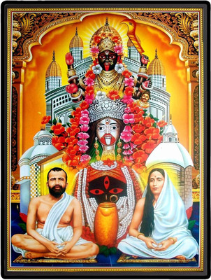 HitechMart Kali, Ramakrishna Paramahamsa & Sarada Devi Laminated Photo Religious Frame