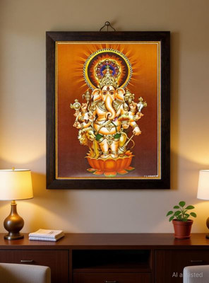 SAI BALAJI ACRALICS Drishti Ganesha / Ganapathy Religious Frame