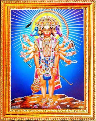 SUNINOW PANCHMUKHI HANUMAN JI | STANDING HANUMAN JI PHOTO FRAME Religious Frame