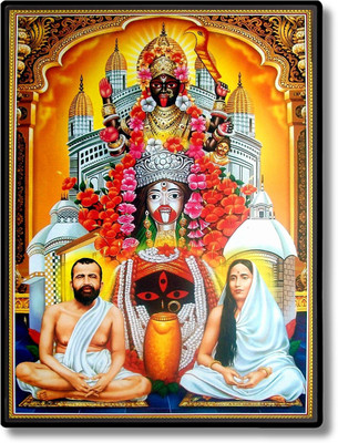 HitechMart Kali, Ramakrishna Paramahamsa & Sarada Devi Laminated Photo Religious Frame
