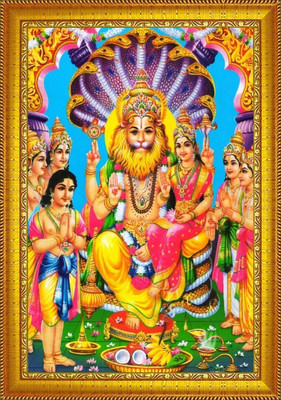 VJ ENTERPRISES Lakshmi Narasimha Swamy Religious Frame