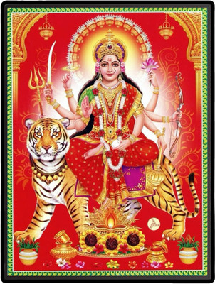 HitechMart Durga Laminated Photo Religious Frame