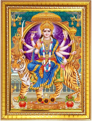 HitechMart Goddess durga matha Photo Frame 10x14 Inches Religious Frame