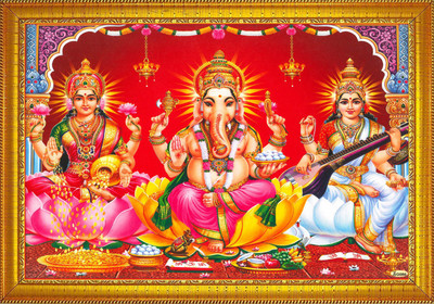 jog craft laxmi ji photo, laxmi ji panna, diwali poojan photo Religious Frame