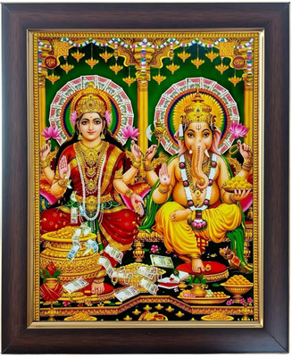Hitech Sales Sri Laxmi Devi & Ganesh ji Religious Frame