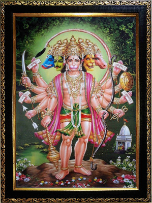 ER Enterprises PANCHMUKHI BALAJI A4 SIZE GLOSSY PHOTO FRAME Digital Reprint 14 inch x 10 inch Painting(With Frame)