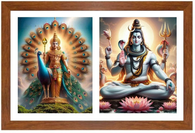 HitechMart Lord kartikeya and shiva Photo Frame Religious Frame