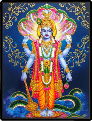 HitechMart Vishnu Laminated Photo Religious Frame