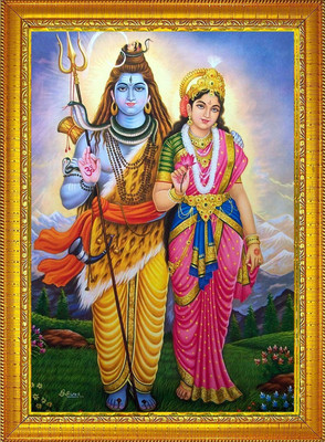 Stuthi Arts Shiv Parwati ji Religious Frame