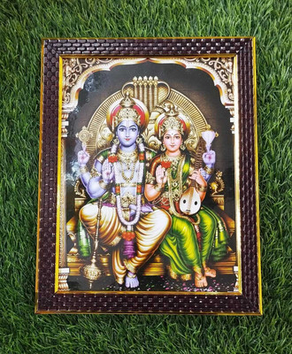 FRAMTASTIC Lord Lakshmi Narayan / Lord Vishnu With Lakshmi Mata Religious Frame