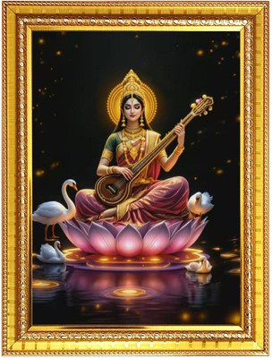 HitechMart Maa saraswati Photo Frame 10x14 Inches Religious Frame