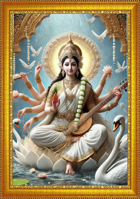 VJ ENTERPRISES Saraswati Mata Religious Frame