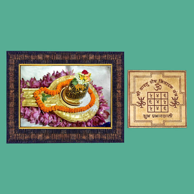 HAWAI Lord Shiva Kasi Vishwanath Jyotirlinga Wall Photoframe,Vastu Dosh Nivaran Yantra Religious Frame